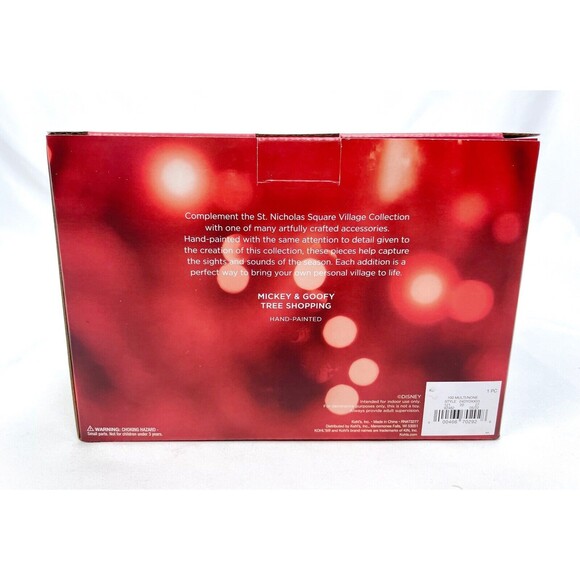 St Nicholas Square Disney Mickey Mouse Goofy Tree Shopping Christmas Village - Picture 2 of 5